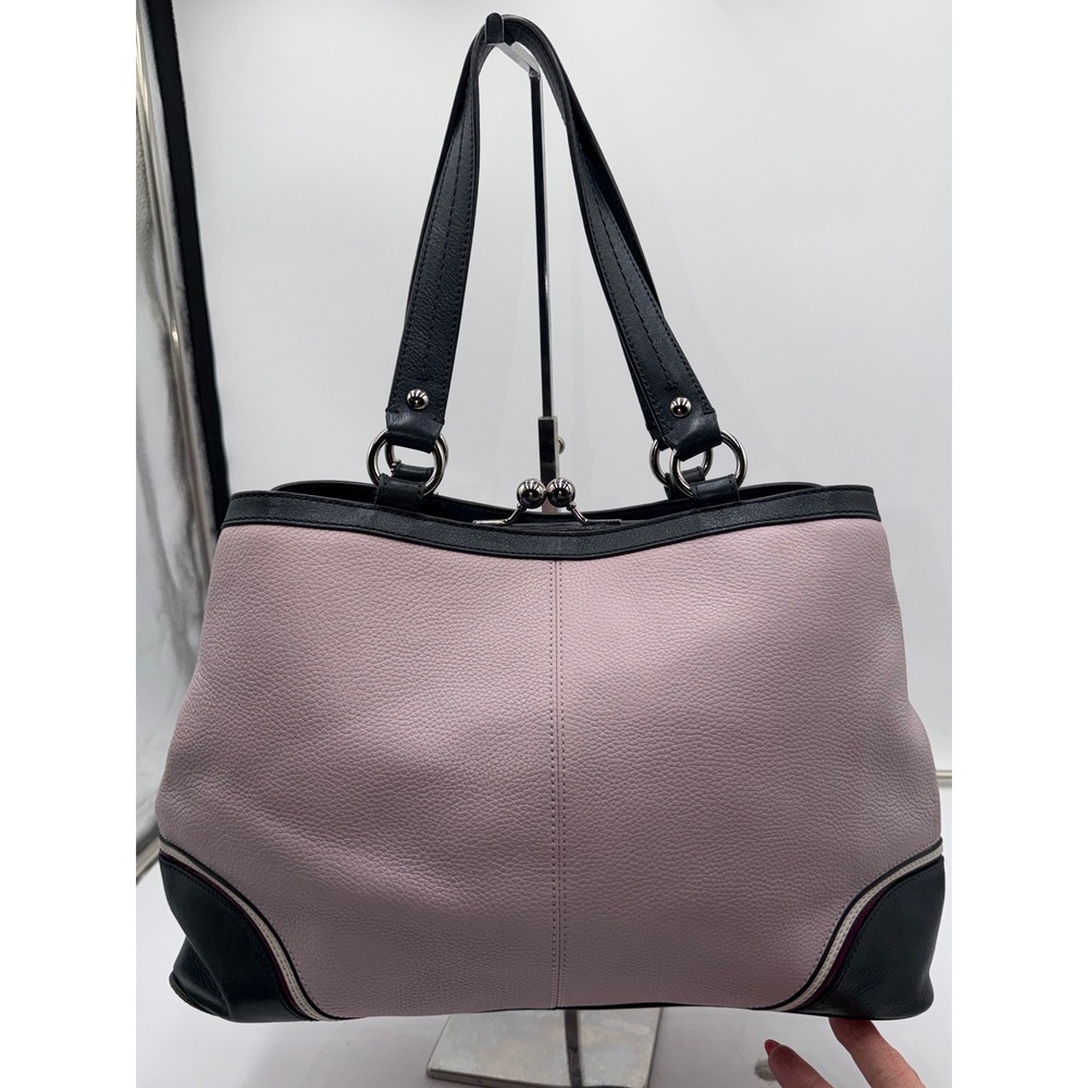 Coach Laura Spectator Tri-Color Pebbled Leather Shoulder Bag Lavender - Picture 7 of 14